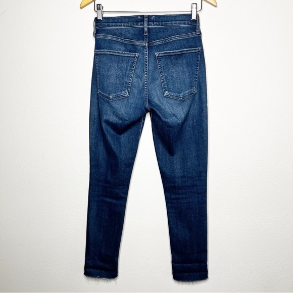 Agolde Sophie Crop Raw Hem Comfort Stretch Skinny Jean Dark Wash A018-3005 Sz 25 - Picture 6 of 10